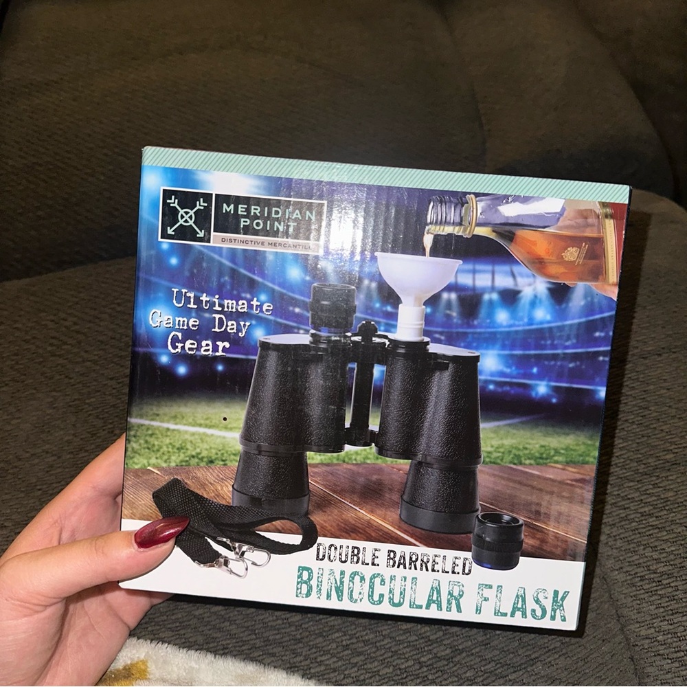 Black Double Barreled Binocular Flask